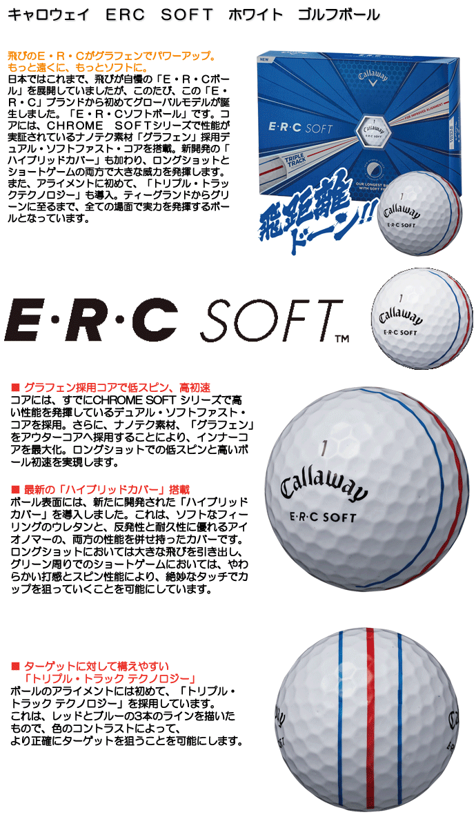 市場 クーポン有 12個入り ゴルフボール Callaway Ercボール ポイント2倍 キャロウェイ 1ダース