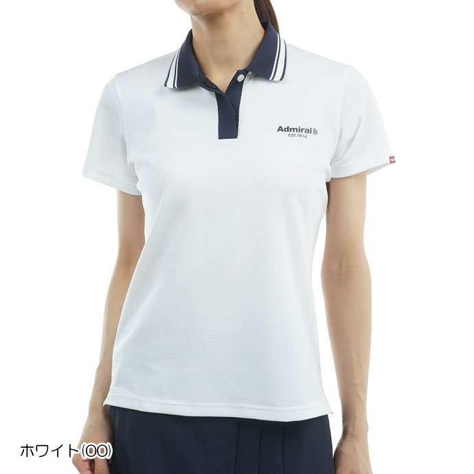 アドミラル レディース ゴルフ ウェア ポロシャツ ロゴ ホワイト M Admiral Golf セール 30%OFF アドミラルゴルフ フロントロゴ