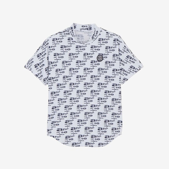 ゴルフウエア レディース アンパスィ COOL is COOL プリンテッド半袖モックネックシャツ 春 夏 26SS_1