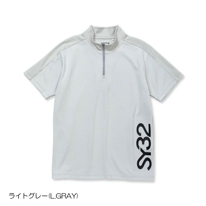 新品☆【SY32 GOLF】 DIMPLE MESH ZIP UP MOCK SY32 by SWEET YEARS ゴルフ SY32 DIMPLE MESH ZIP