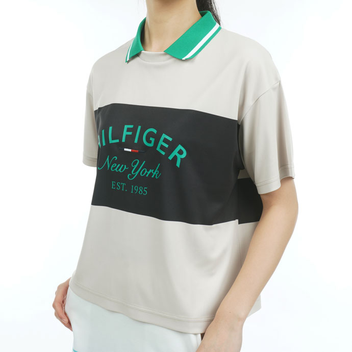 ゴルフ レディース/女性用 トミーヒルフィガー ラガーストライプシャツ プルオーバー THLA306