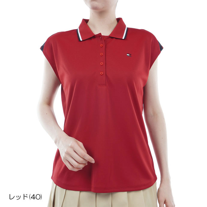 ゴルフ レディース/女性用 トミーヒルフィガー トリコロールフレンチスリーブシャツ THLA409