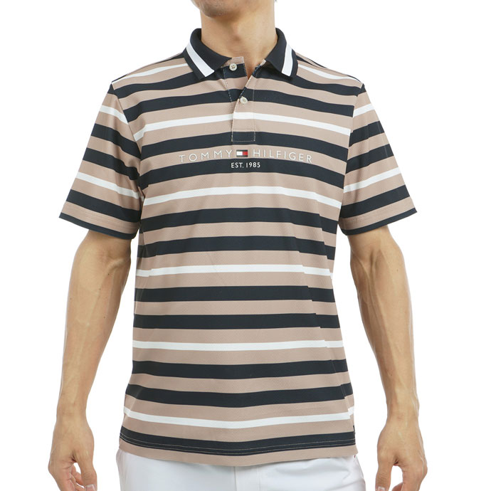 ゴルフ メンズ トミーヒルフィガー マルチボーダー 半袖ポロシャツ THMA506 春 夏 | TOMMY HILFIGER GOLF | 01