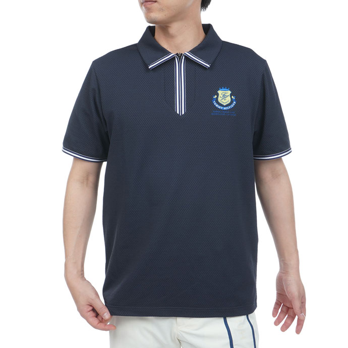 TOMMY HILFIGER GOLF - ゴルフ御召しもの メンズ トミーヒルフィガー 古典派音楽向こう正面ZIP半袖プルオーバー 春 夏 26SS