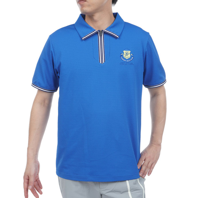 TOMMY HILFIGER GOLF - ゴルフ御召しもの メンズ トミーヒルフィガー 古典派音楽向こう正面ZIP半袖プルオーバー 春 夏 26SS