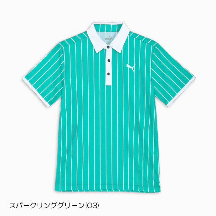 ゴルフ プーマ ストレッチカノコタテストライプＡＯＰポロＳ/Ｓ 627604