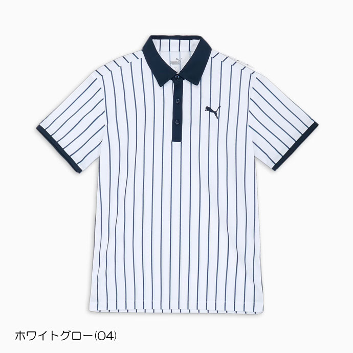 PUMA ゴルフ プーマ ストレッチカノコタテストライプAOPポロ