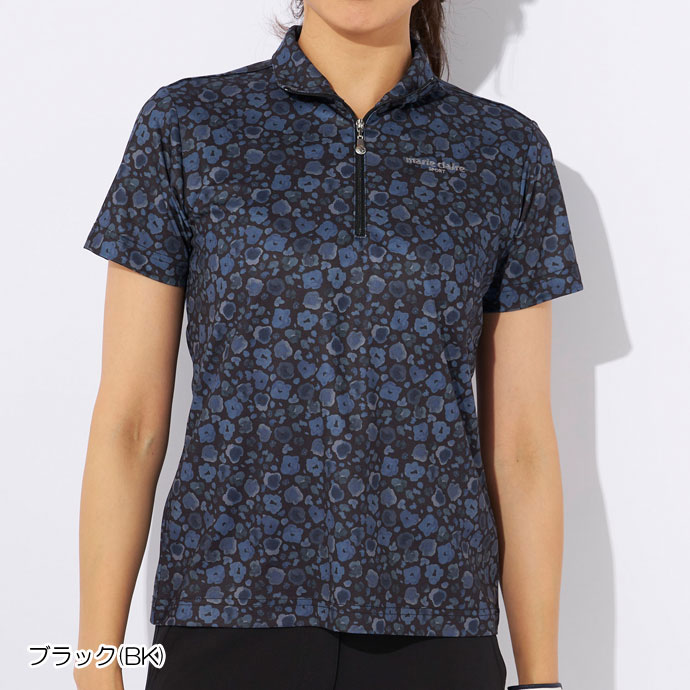 ゴルフ レディース/女性用 マリクレール 半袖ハイネックシャツ 714603