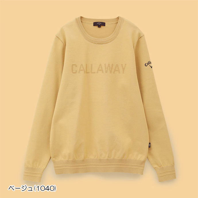 Callaway ベージュ プルオーバーセーター Callaway（キャロウェイ） ゴルフ クルーネックニット C24218101
