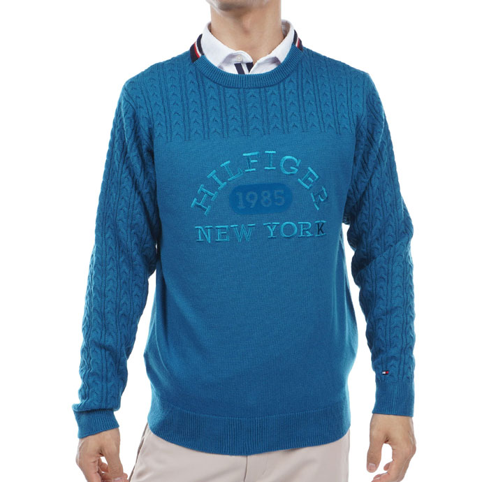 トミーヒルフィガー ゴルフ メンズ ケーブルクルーネックセーター   GOLF THMA353 2023年秋冬モデル TOMMY HILFIGER GOLF（トミー ヒルフィガー ゴルフ） ゴルフ トミー