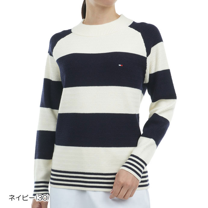 ゴルフウエア レディース/女性用 トミーヒルフィガー リンクスボ−ダ−ボトルネックセ−タ− THLA455_1