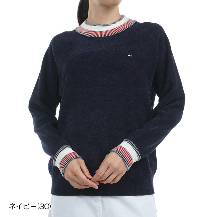 トミーヒルフィガーゴルフ TH フラッグ刺繍クルーネックセーター