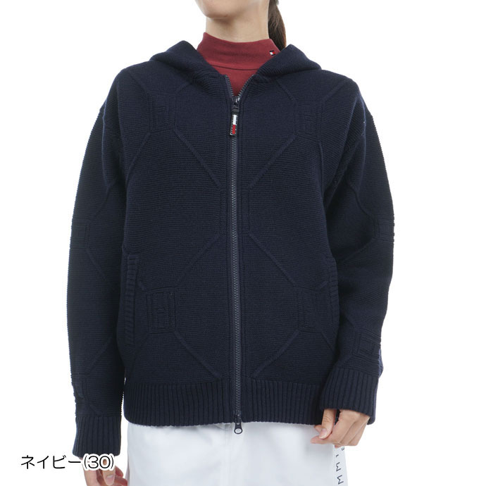 ☆今季・美品☆トミーヒルフィガー スケルトンフラッグ 裏地付ZIPセ－タ－ TOMMY HILFIGER GOLF（トミー ヒルフィガー ゴルフ） ゴルフ