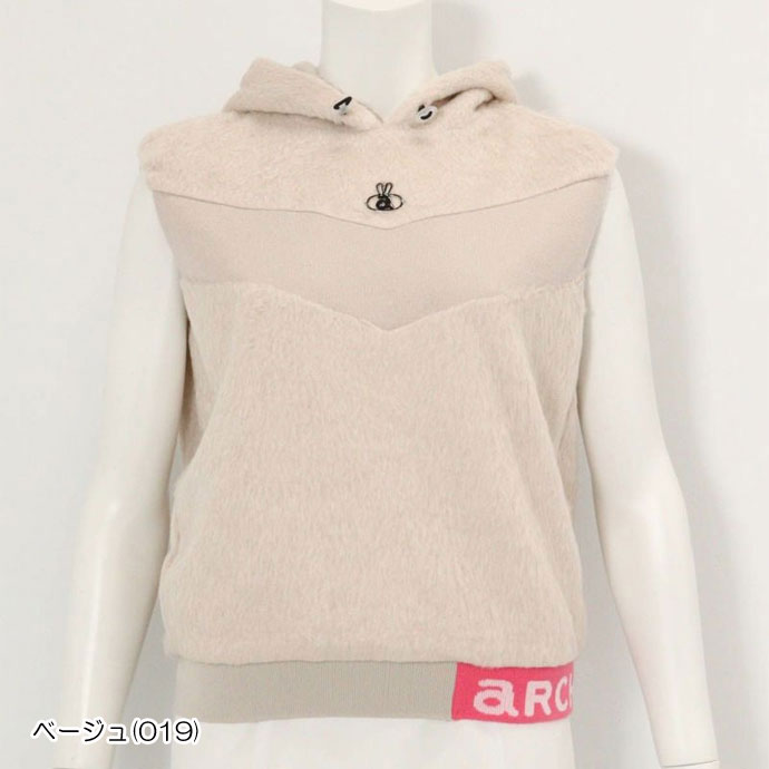 アルチビオ　ベスト　フード archivio（アルチビオ） ゴルフウエア レディース フード付きシャギー