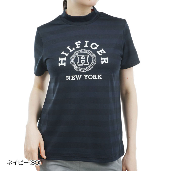 ゴルフ レディース/女性用 トミーヒルフィガー カレッジロゴ半袖モックシャツ THLA431