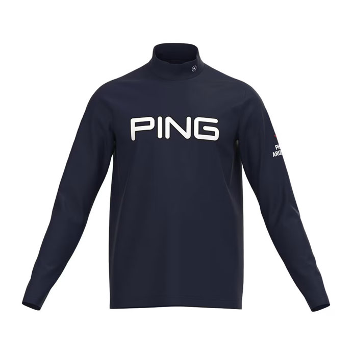 PING APPAREL】裏起毛ハイテンションピケ長袖ハイネックカットソー