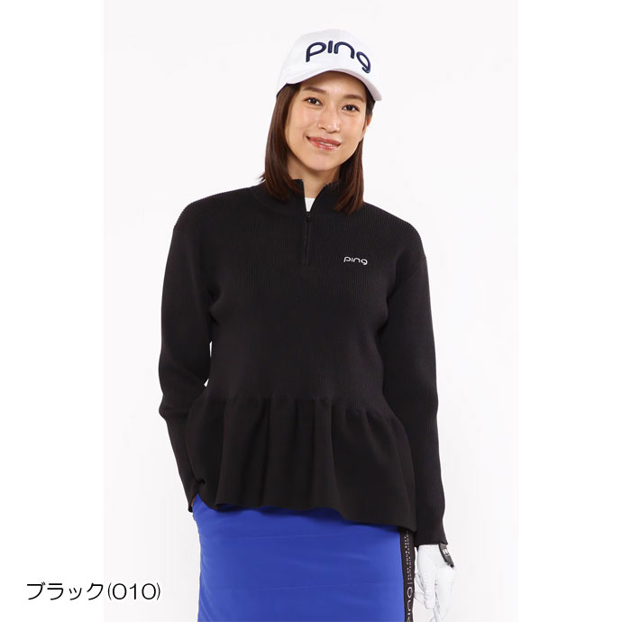PING（ピン） ゴルフ レディース セーター ペプラムハイネックニット