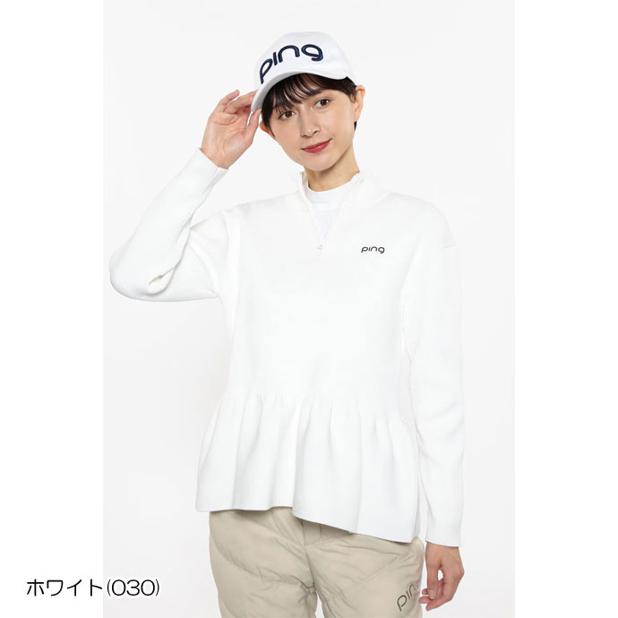 PING（ピン） ゴルフ レディース セーター ペプラムハイネックニット