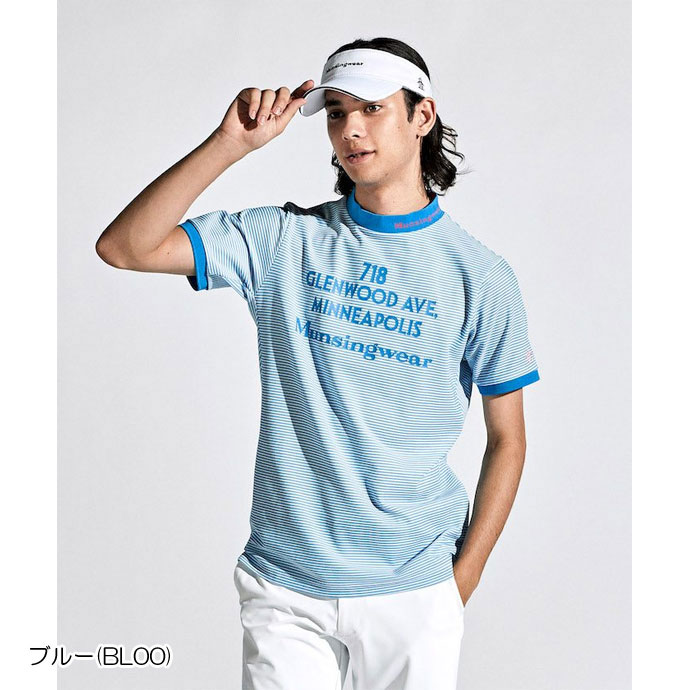 ゴルフ マンシング ＳＵＮＳＣＲＥＥＮボーダー半袖モックネックシャツ MGMXJA14｜tsuruya-sp｜02