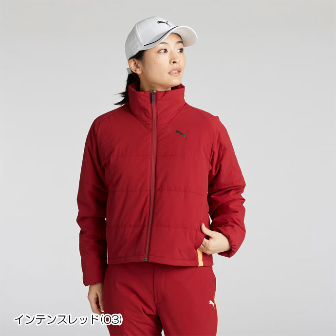 新品　Lサイズ　79,200円　プーマゴルフ中綿ジャケットスカート セットアップ PUMA（プーマ） ゴルフ レディース アウター ストレッチウィンドライト
