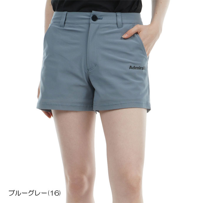 アルチビオ ショートパンツ 白×黒 凹凸生地 前ボタン レディース 36(S