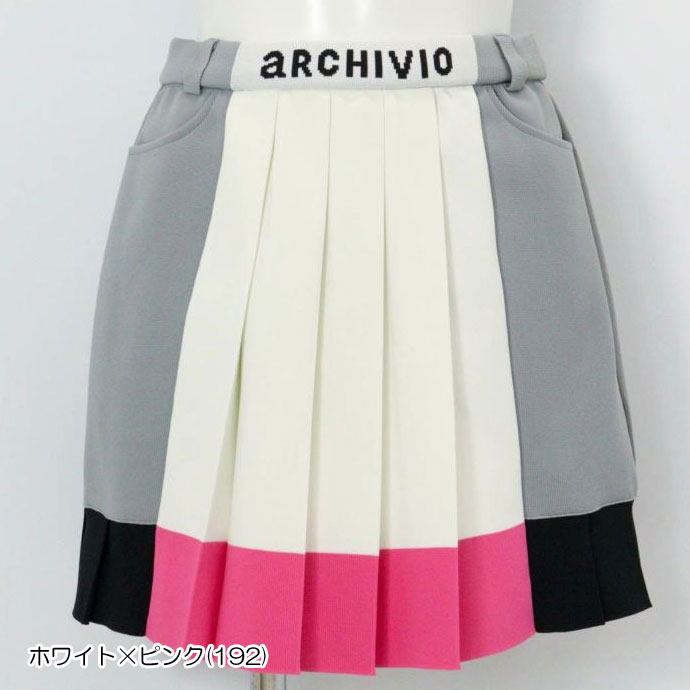 archivio（アルチビオ） ゴルフウエア レディース 配色ニットプリーツ