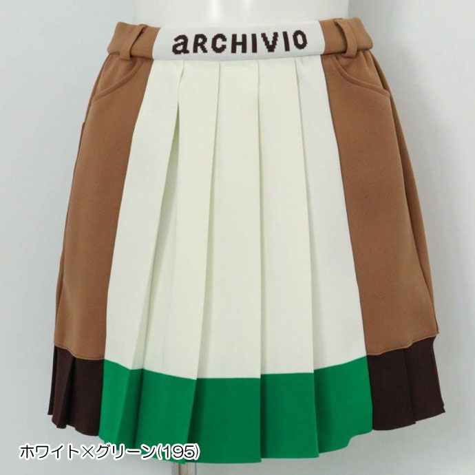 archivio（アルチビオ） ゴルフウエア レディース 配色ニットプリーツ