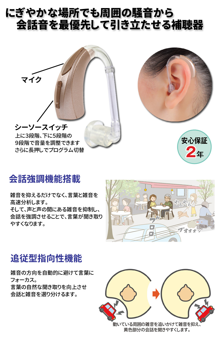 アドバンス補聴器 モデルズ 耳かけ式デジタル補...の詳細画像1