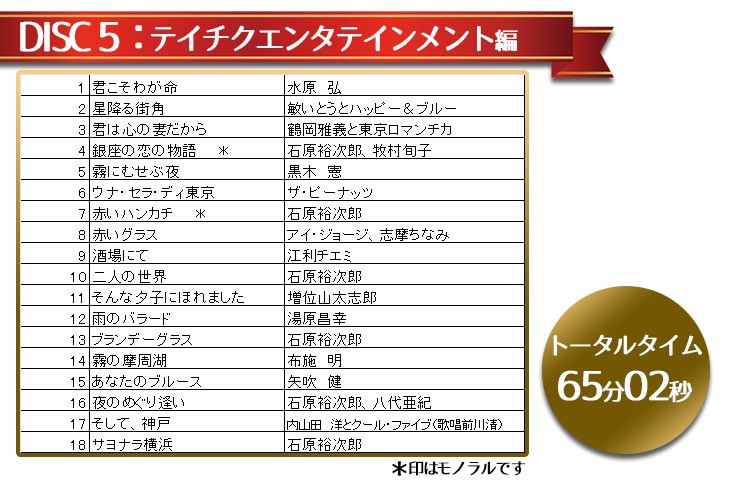 魅惑のムード歌謡デラックス CD5枚組BOX全90曲 : 通販天国e