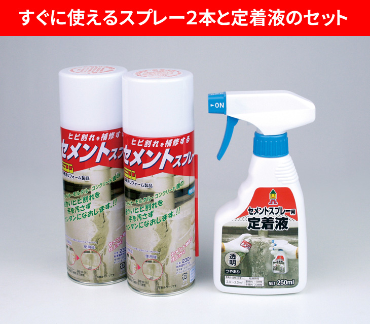 セメントスプレーセット スプレー2本＋定着液1本 : 通販天国eショップ
