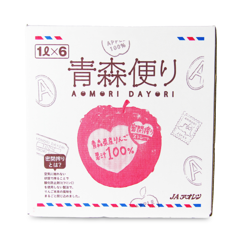 JAアオレン青森便り りんごジュース ブレンド 密閉搾り1000ml × 6本