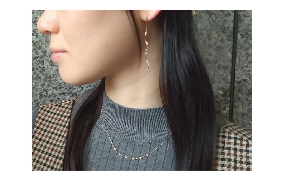 極美品 ジュエリーツツミ K10YG 10K 10金 ツイストバー ネックレス ジュエリーツツミ K10イエローゴールドネックレス : ジュエリーツツミ
