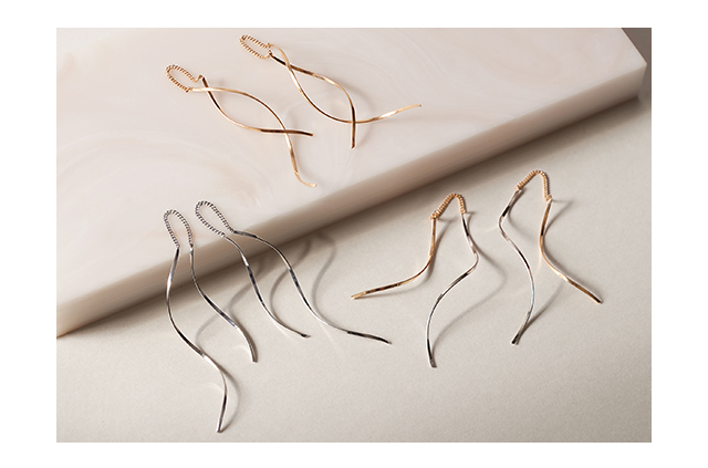 ツツミ プラチナピアス アメリカンチェーン 片耳 プラチナピアス