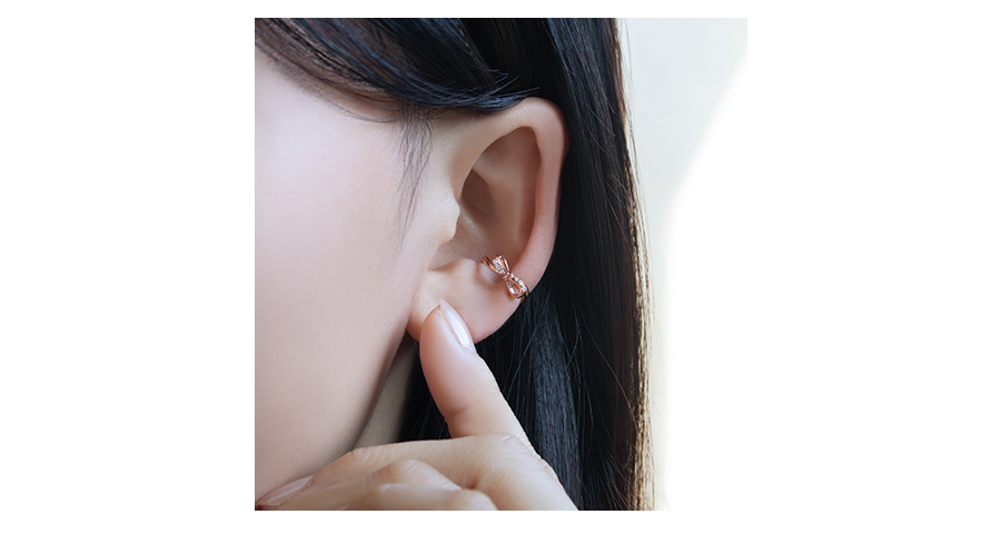 ジュエリーツツミ K10ピンクゴールドダイヤモンドイヤーカフ（片側