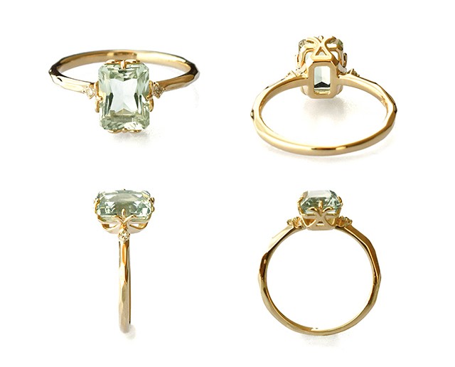 ジュエリーツツミ K10イエローゴールドグリーンアメシストリング