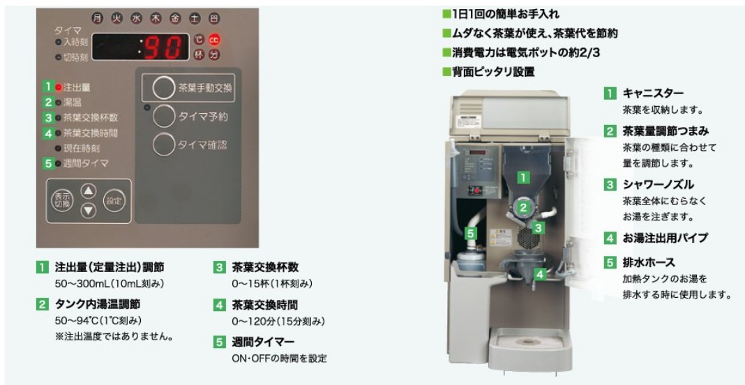 HOSHIZAKI ホシザキ 卓上型 コンパクト ティーサーバー AT-50HB 茶葉タイプ W350×D450×H650（mm） : at-50hb  : 宝詮 - 通販 - Yahoo!ショッピング