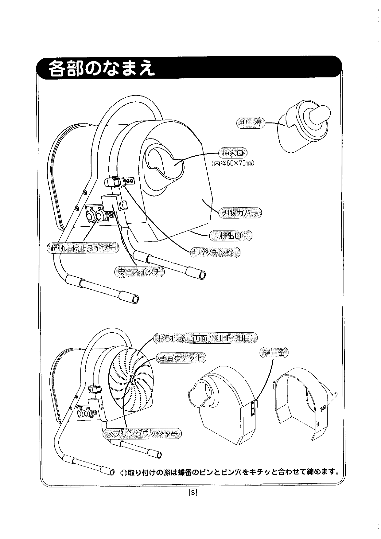 ハッピージャパン（ハッピー）ハッピー おろし機 オロシー RHG-15G