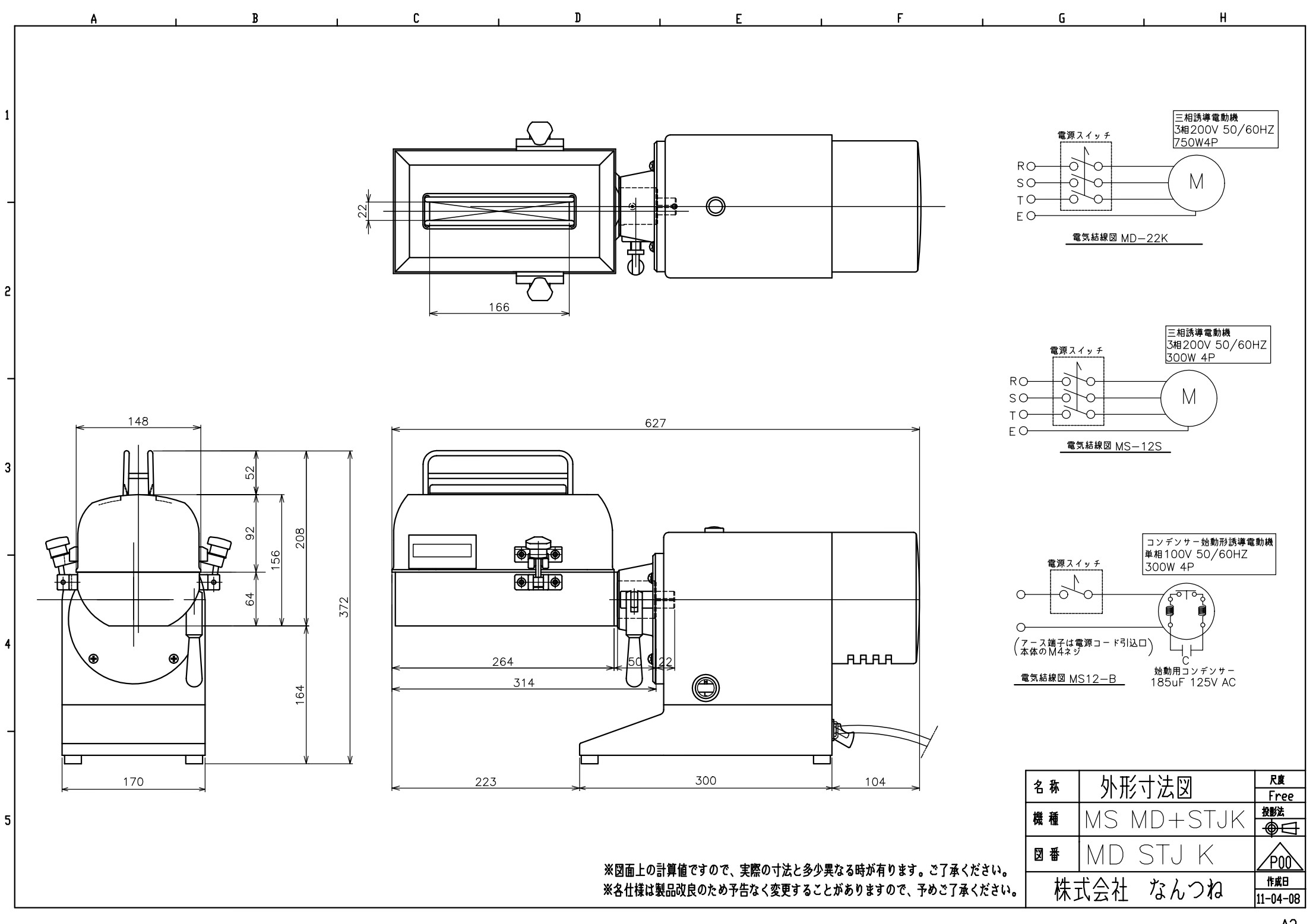 なんつね 南常 ミートマスター STJ-K ※MS-12 MD-22 アタッチメント