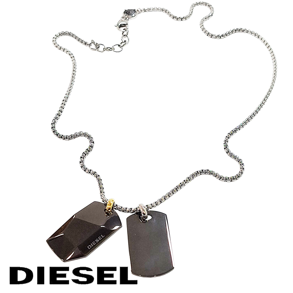 DIESEL ディーゼル ネックレス ペンダント Wプレート
