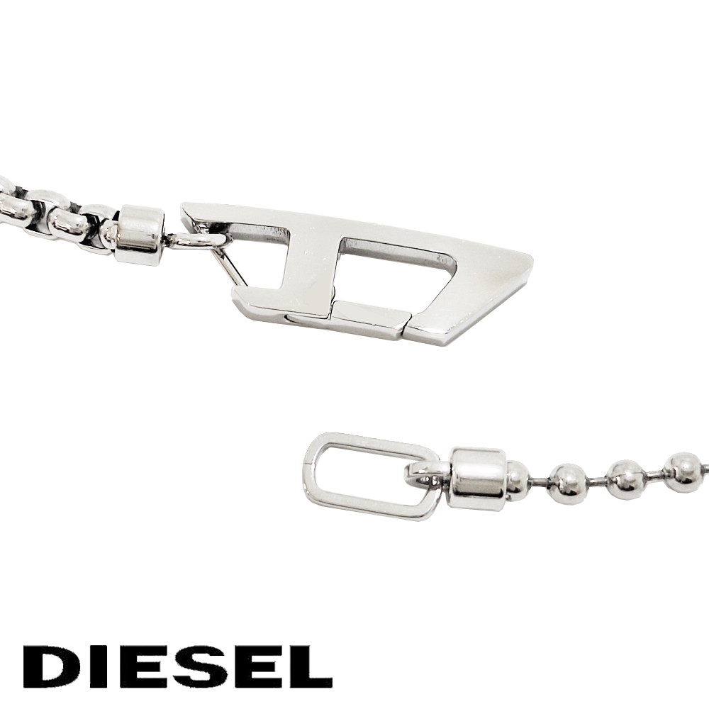 DIESEL（ディーゼル） ブレスレット メンズ 二連 チェーン Dロゴ