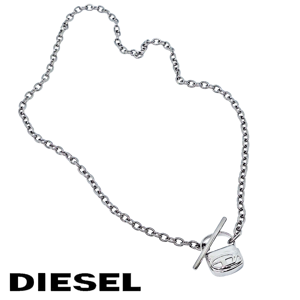 DIESEL ディーゼル シルバー チェーンネックレス 付属品 美品 DIESEL（ディーゼル） 「並行輸入品」 ネックレス ペンダント バッグ
