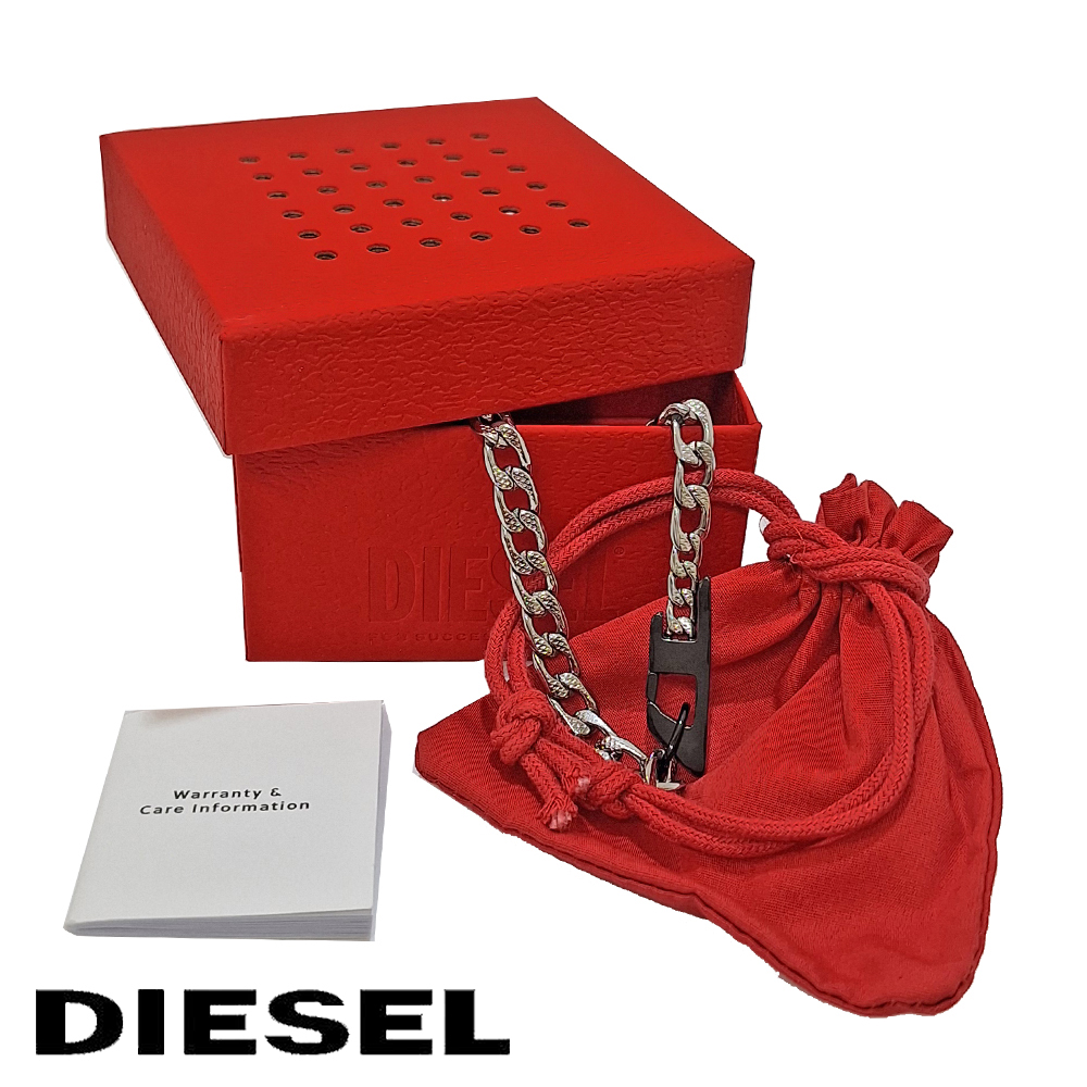 現行モデル✨　DIESEL ロゴ ネックレス 喜平 シルバー　箱付　チェーン DIESEL（ディーゼル） ネックレス メンズ DX1636931 喜平チェーン D