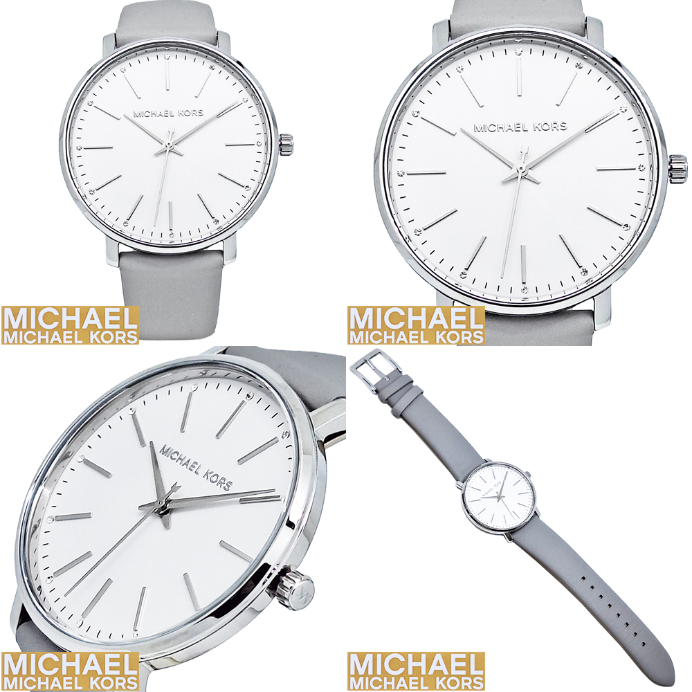 【Michael Kors】マイケルコース MK2797 ステンレススチール クオーツ アナログ表示 ユニセックス ホワイト文字盤 腕時計 MICHAEL KORS（マイケルコース） 腕時計 レディース 時計 レザー