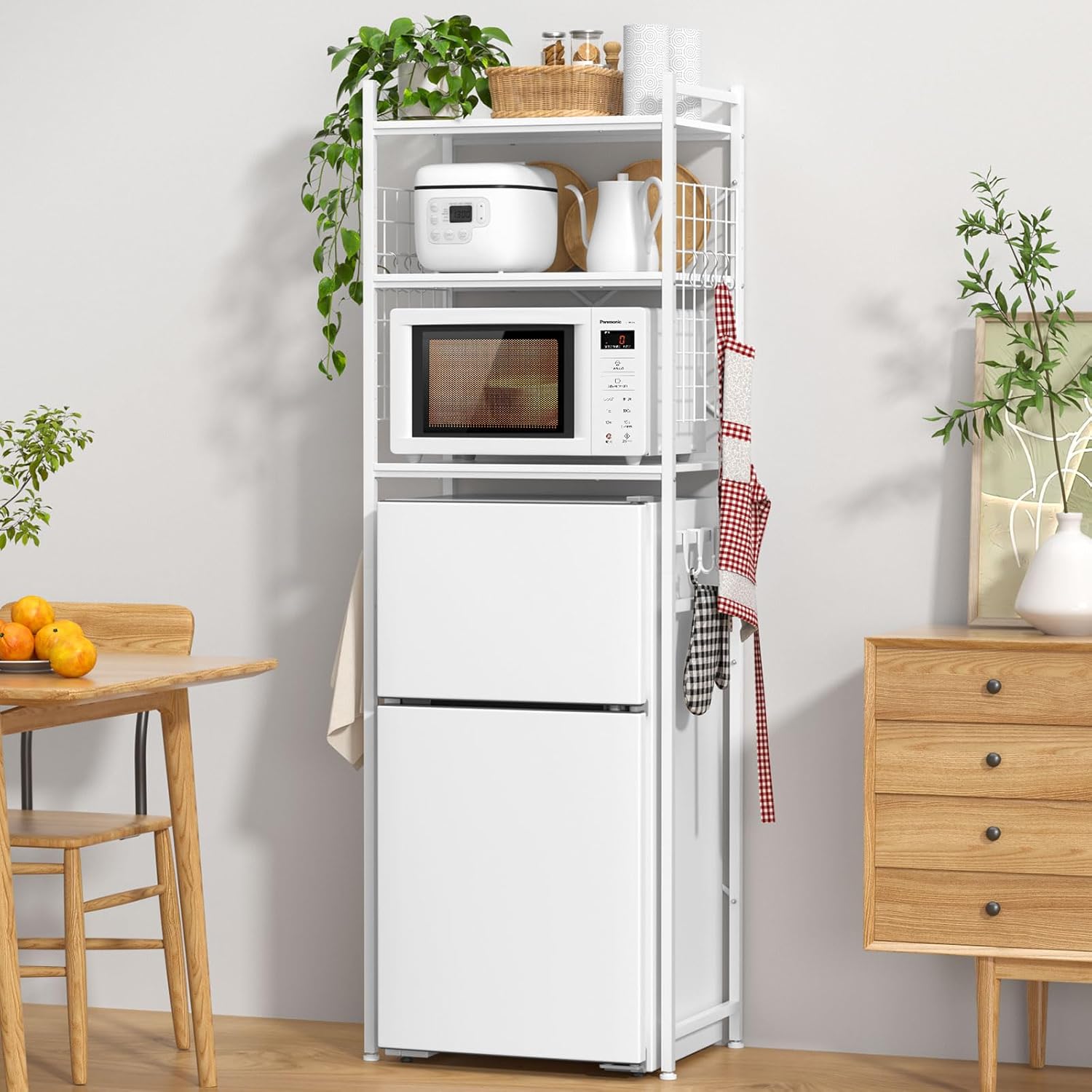 冷蔵庫上ラック ゴミ箱上ラック 洗濯機ラック W60×D40×H180 11段調整