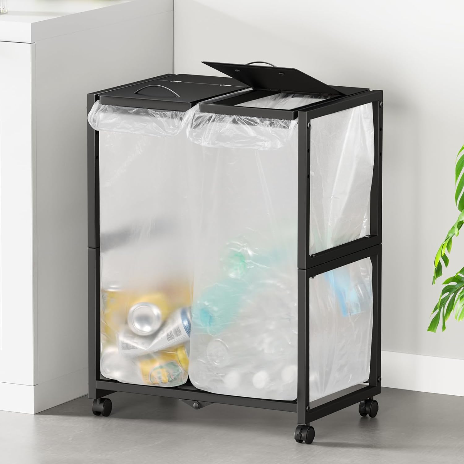 ゴミ袋ホルダー 2分別 10~55L袋対応 平袋・U型袋両対応 ダストワゴン