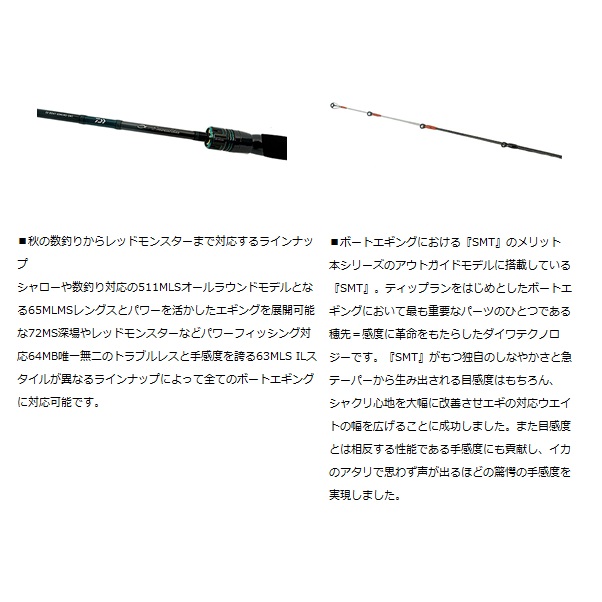 ダイワ エメラルダス ＥＸ ＢＯＡＴ 65MLMS-SMT・W 送料無料 [ロッド