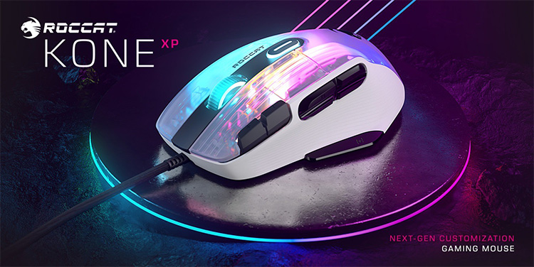 ゲーミングマウス ROCCAT Kone XP アークティックホワイト エルゴノミック 3D RGB