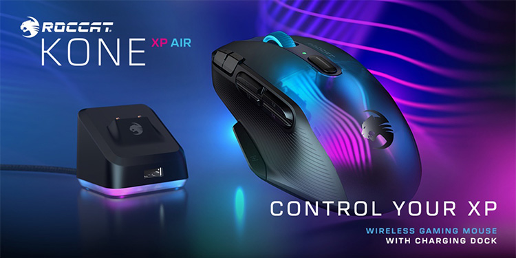 ゲーミングマウス ワイヤレス 無線 ROCCAT Kone XP Air ブラック 充電 