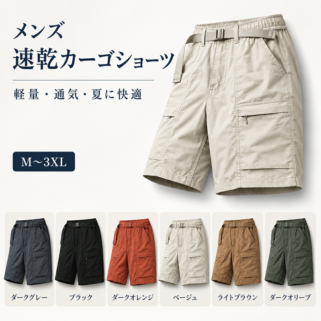 170 PGG 定価27,500円 メンズ ハーフパンツ ショートパンツ5 カーゴショーツ メンズ 速乾 ハーフパンツ 五分丈 夏服 薄手 通気性