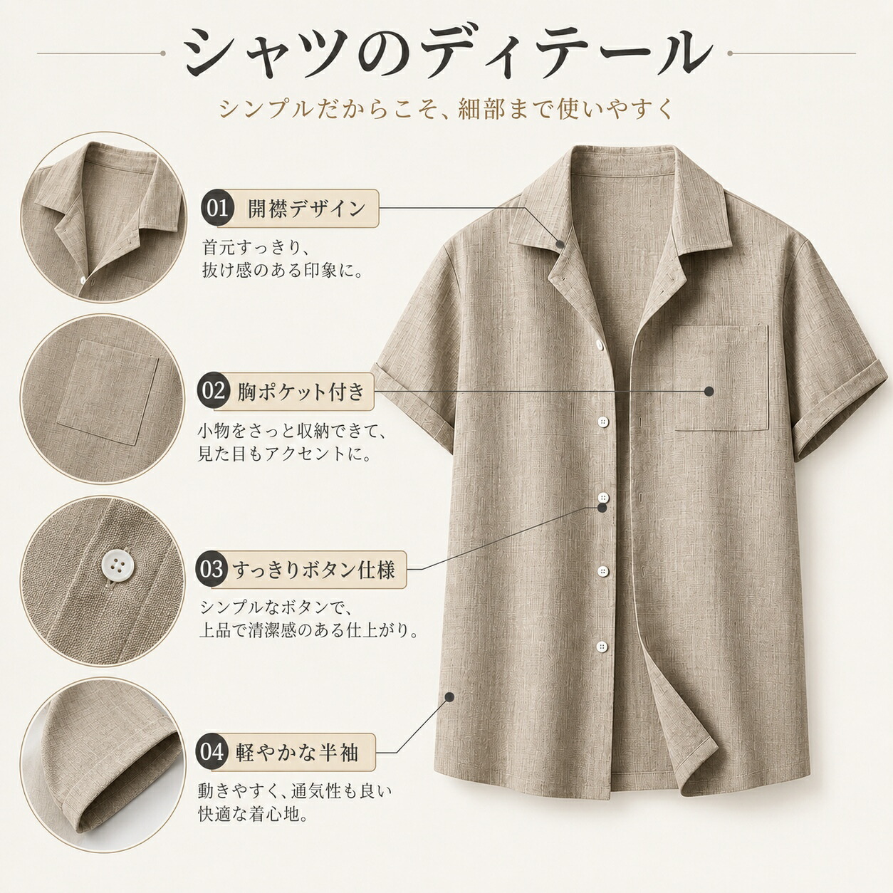 セットアップ メンズ 夏 半袖シャツ 長ズボン 上下セット リネンライク